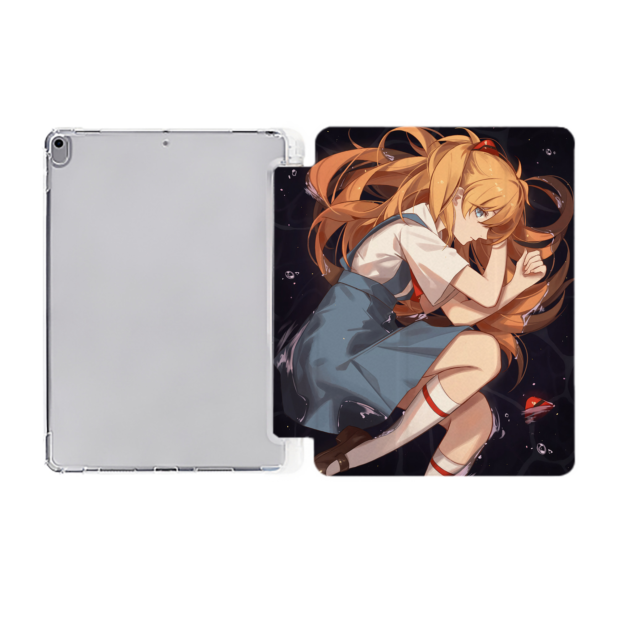 （画像用） EVA 新世紀エヴァンゲリオン IPad ケース ペン収納付き 三つ折りスタンド PUレザー×シリコン 対応機種9.5/10.5/10.9インチ